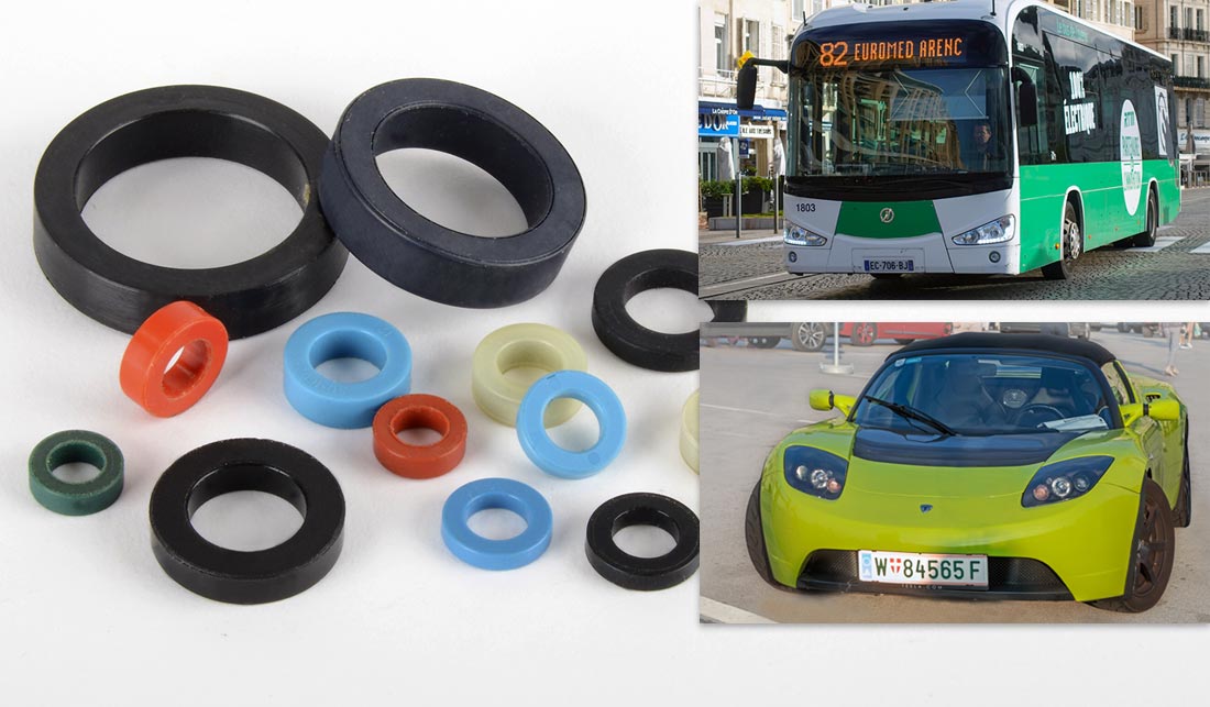 Tape wound toroidal cores for electric vehicles applications